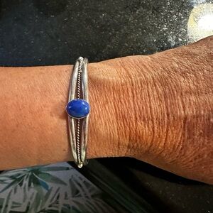 Sterling Silver Lapis Cuff Bracelet